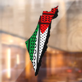 Palestina kaart met vlag en Keffiyeg patroon Raamsticker (Vel 2)