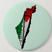 Palestina kaart met vlag en Keffiyeg patroon Ronde Button 6,0 Cm (Voorkant)
