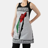 Palestina kaart met vlag en Keffiyeg patroon Schort (Insitu)