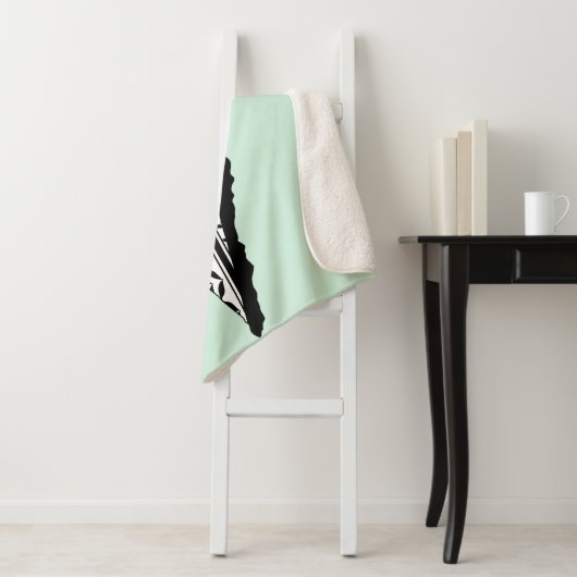 Palestina kaart met vlag en Keffiyeg patroon Sherpa Deken (In situ)