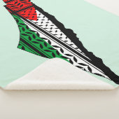 Palestina kaart met vlag en Keffiyeg patroon Sherpa Deken (3/4)