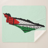Palestina kaart met vlag en Keffiyeg patroon Sherpa Deken (Voorkant (horizontaal))