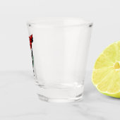 Palestina kaart met vlag en Keffiyeg patroon Shot Glas (Rechts)