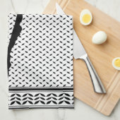 Palestina kaart met vlag en Keffiyeg patroon Theedoek (Quarter Fold)