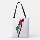 Palestina kaart met vlag en Keffiyeg patroon Tote Bag (Achterkant)