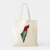 Palestina kaart met vlag en Keffiyeg patroon Tote Bag (Achterkant)
