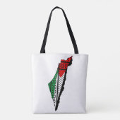Palestina kaart met vlag en Keffiyeg patroon Tote Bag (Achterkant)