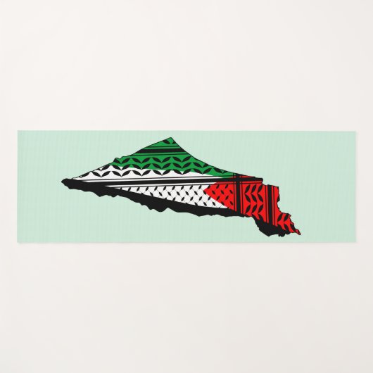 Palestina kaart met vlag en Keffiyeg patroon Yogamat (Voorkant (horizontaal))