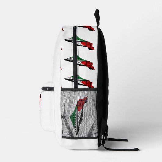 Palestina kaart met vlag en Keffiyeh patroon Bedrukte Rugzak (Rechts)