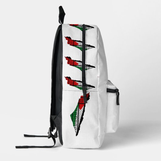 Palestina kaart met vlag en Keffiyeh patroon Bedrukte Rugzak (Links)