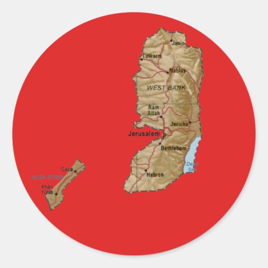 Palestina Kaart Sticker (Voorkant)