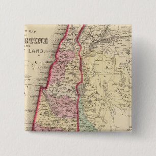 Palestina, kaart van Jeruzalem door Mitchell Vierkante Button 5,1 Cm