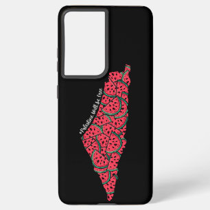 Palestina Kaart vol met Watermeloenen   Vrij Pales Samsung Galaxy Hoesje