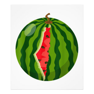 Palestina Kaart Watermeloen Arabische Kalligrafie Foto Afdruk