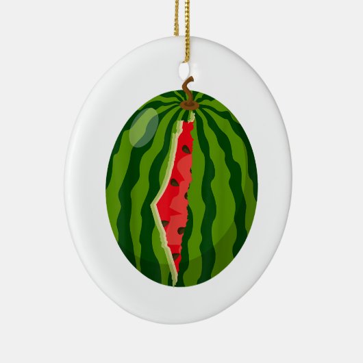 Palestina Kaart Watermeloen Arabische Kalligrafie Keramisch Ornament (Rechts)