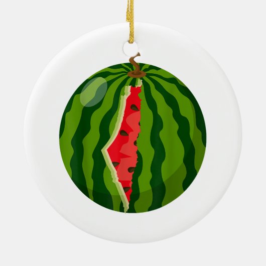 Palestina Kaart Watermeloen Arabische Kalligrafie Keramisch Ornament (Achterkant)