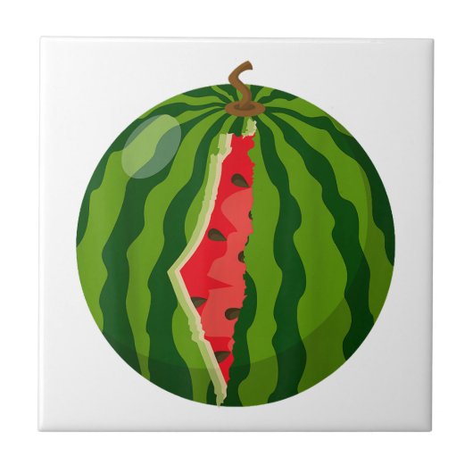 Palestina Kaart Watermeloen Arabische Kalligrafie Tegeltje (Voorkant)
