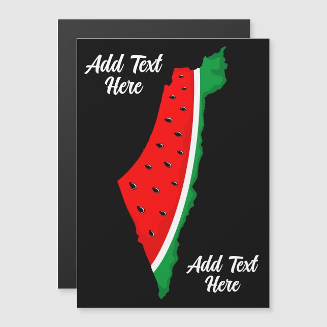 Palestina Kaart Watermeloen Symbool van de vrijhei (Voorkant / Achterkant)