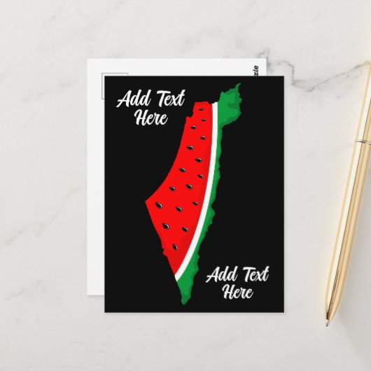 Palestina Kaart Watermeloen Symbool van de vrijhei (Voorkant / Achterkant in situ)