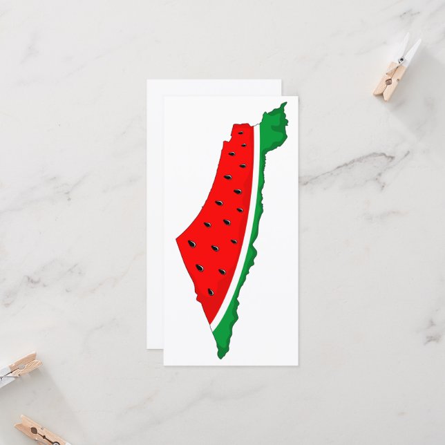 Palestina Kaart Watermeloen Symbool van de vrijhei (Voorkant / Achterkant in situ)