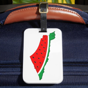 Palestina Kaart Watermeloen Symbool van de vrijhei Bagagelabel