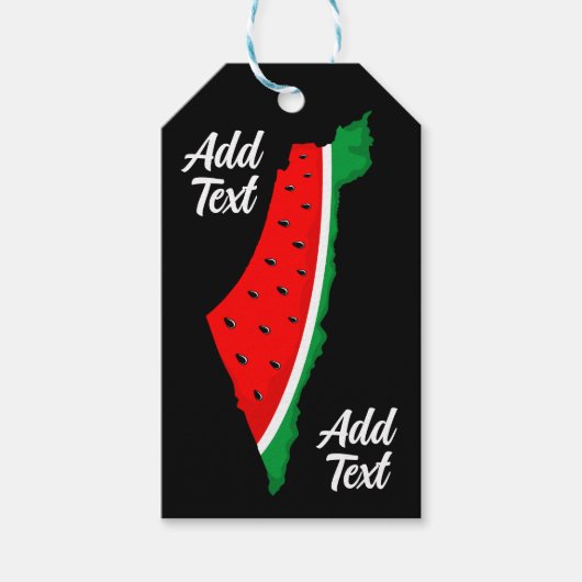 Palestina Kaart Watermeloen Symbool van de vrijhei Cadeaulabel (Voorkant)