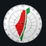 Palestina Kaart Watermeloen Symbool van de vrijhei Dartbord<br><div class="desc">Palestina kaart gevuld met Watermeloen,  symbool van vrijheid,  dezelfde kleuren van de Palestijnse kaart die de illegale bezetters van dit prachtige land hebben verboden. De Watermeloen brengt het lijden van het Palestijnse volk tot uitdrukking. Ik sta achter Palestina. Palestina zal vrij zijn</div>