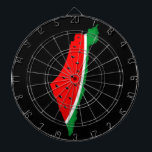 Palestina Kaart Watermeloen Symbool van de vrijhei Dartbord<br><div class="desc">Palestina kaart gevuld met Watermeloen,  symbool van vrijheid,  dezelfde kleuren van de Palestijnse kaart die de illegale bezetters van dit prachtige land hebben verboden. De Watermeloen brengt het lijden van het Palestijnse volk tot uitdrukking. Ik sta achter Palestina. Palestina zal vrij zijn</div>