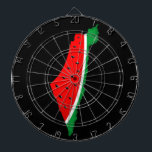 Palestina Kaart Watermeloen Symbool van de vrijhei Dartbord<br><div class="desc">Palestina kaart gevuld met Watermeloen,  symbool van vrijheid,  dezelfde kleuren van de Palestijnse kaart die de illegale bezetters van dit prachtige land hebben verboden. De Watermeloen brengt het lijden van het Palestijnse volk tot uitdrukking. Ik sta achter Palestina. Palestina zal vrij zijn</div>