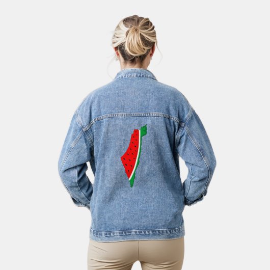 Palestina Kaart Watermeloen Symbool van de vrijhei Denim Jacket (Model)