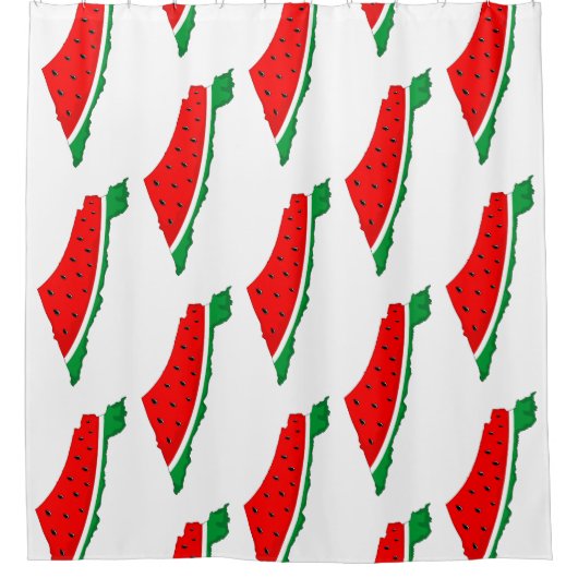 Palestina Kaart Watermeloen Symbool van de vrijhei Douchegordijn (Voorkant)