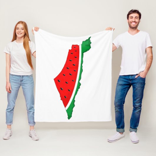 Palestina Kaart Watermeloen Symbool van de vrijhei Fleece Deken (In situ)