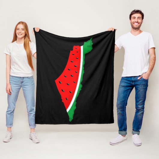 Palestina Kaart Watermeloen Symbool van de vrijhei Fleece Deken (In situ)