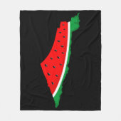 Palestina Kaart Watermeloen Symbool van de vrijhei Fleece Deken (Voorkant)