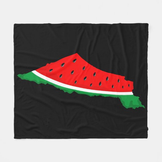 Palestina Kaart Watermeloen Symbool van de vrijhei Fleece Deken (Voorkant (Horizontaal))