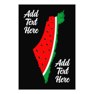 Palestina Kaart Watermeloen Symbool van de vrijhei Foto Afdruk