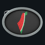 Palestina Kaart Watermeloen Symbool van de vrijhei Gesp<br><div class="desc">Palestina kaart gevuld met Watermeloen,  symbool van vrijheid,  dezelfde kleuren van de Palestijnse kaart die de illegale bezetters van dit prachtige land hebben verboden. De Watermeloen brengt het lijden van het Palestijnse volk tot uitdrukking. Ik sta achter Palestina. Palestina zal vrij zijn</div>