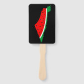 Palestina Kaart Watermeloen Symbool van de vrijhei Handwaaier (Voorkant)