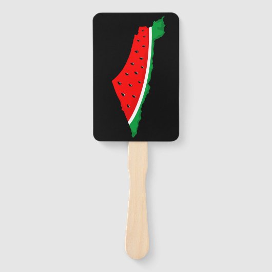 Palestina Kaart Watermeloen Symbool van de vrijhei Handwaaier (Voorkant)