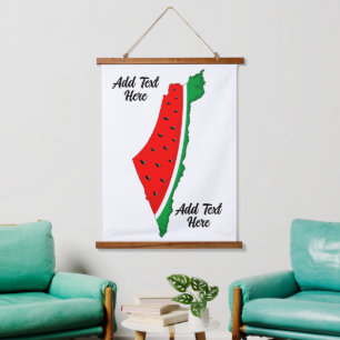 Palestina Kaart Watermeloen Symbool van de vrijhei Hangend Wandkleed