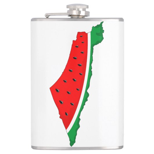 Palestina Kaart Watermeloen Symbool van de vrijhei Heupfles (Voorkant)