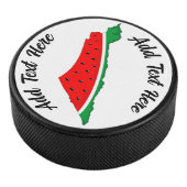 Palestina Kaart Watermeloen Symbool van de vrijhei Hockey Puck (3/4)