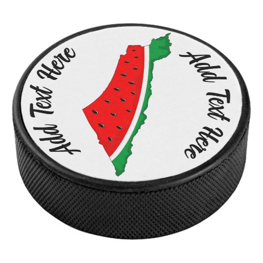 Palestina Kaart Watermeloen Symbool van de vrijhei Hockey Puck (3/4)