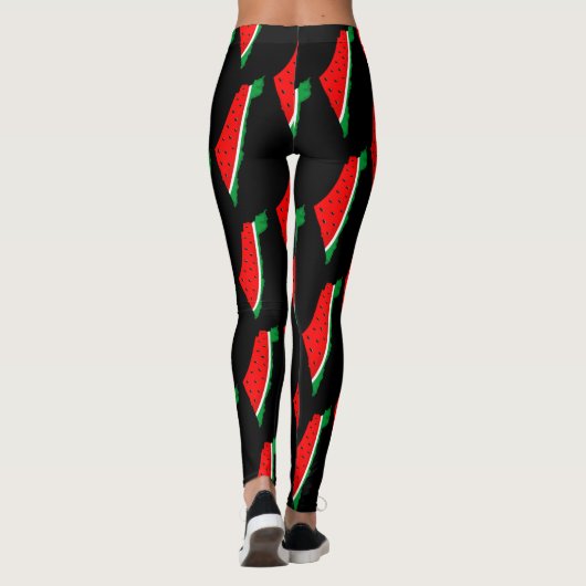 Palestina Kaart Watermeloen Symbool van de vrijhei Leggings (Achterkant)