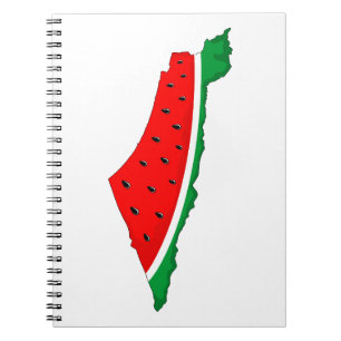 Palestina Kaart Watermeloen Symbool van de vrijhei Notitieboek