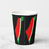 Palestina Kaart Watermeloen Symbool van de vrijhei Papieren Bekers (Rechts)
