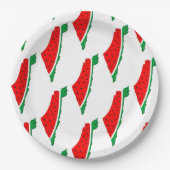 Palestina Kaart Watermeloen Symbool van de vrijhei Papieren Bordje (Voorkant)