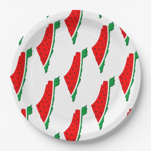 Palestina Kaart Watermeloen Symbool van de vrijhei Papieren Bordje (Voorkant)