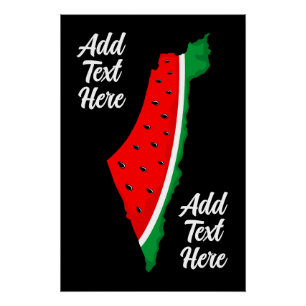 Palestina Kaart Watermeloen Symbool van de vrijhei Perfect Poster