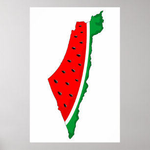 Palestina Kaart Watermeloen Symbool van de vrijhei Poster